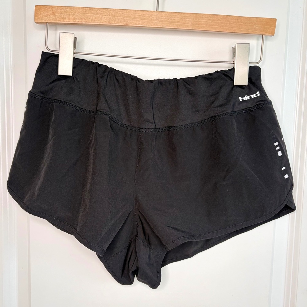 Hind H-Motion Running Shorts Women's Medium Black Zipper Pocket Reflective